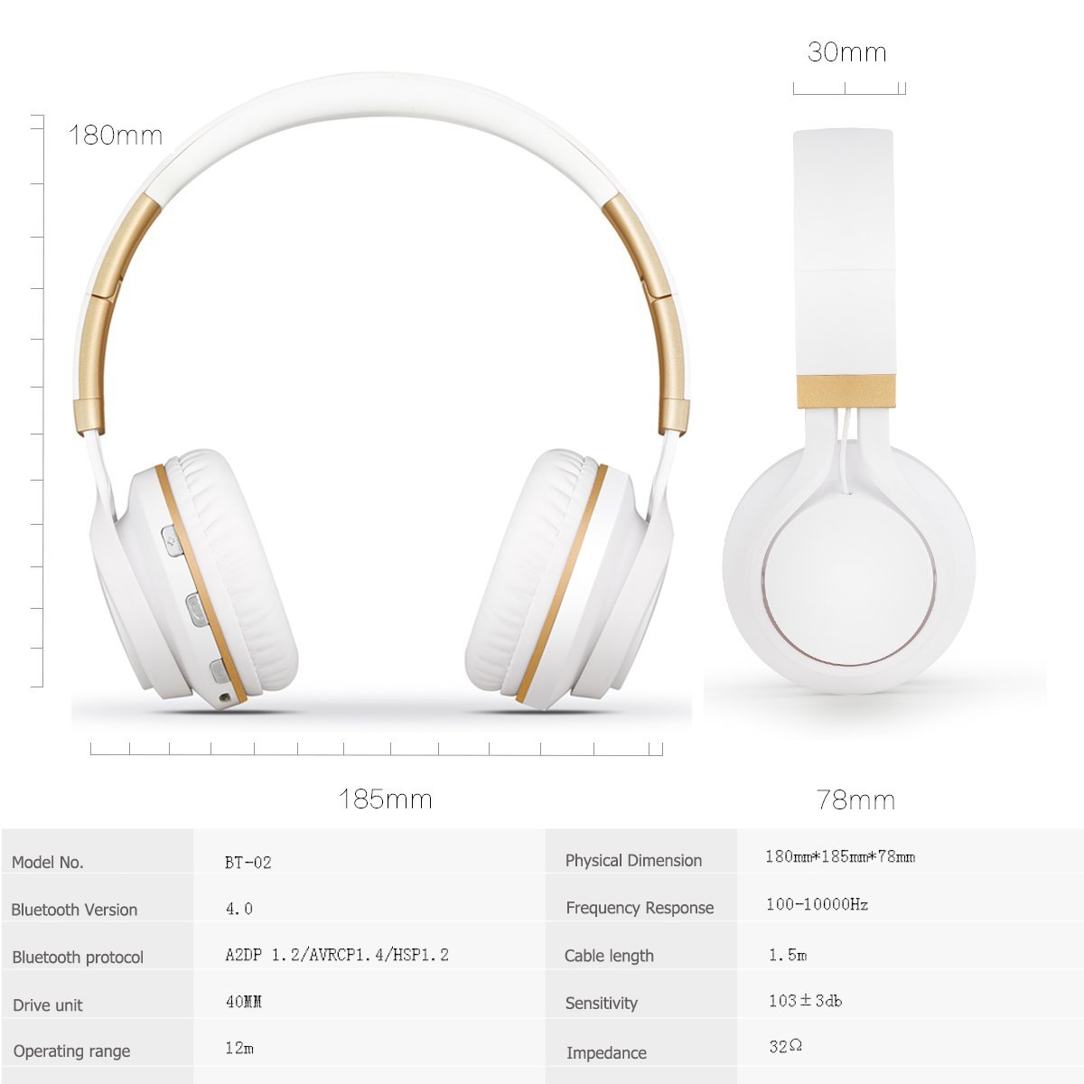 [Sound Intone] Sound Intone BT-02 Headphones