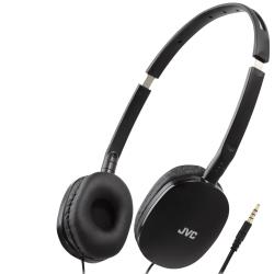 JVC Blue Flat and Foldable Colorful Flats On Ear Headphone with 3.94 foot Gold Plated Phone Slim Plug HAS160A