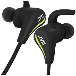 JVC Black and Yellow Wireless Water Resistant Pivot Motion Sport Headphone with Locking Ear Fit HA-ET50BTB